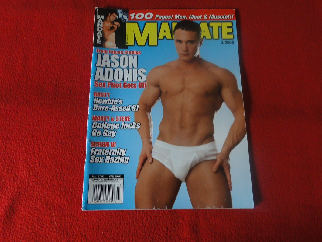 Vintage 18 Y. O. + Sexy Erotic Gay Adult Magazine Mandate March 2005  G73