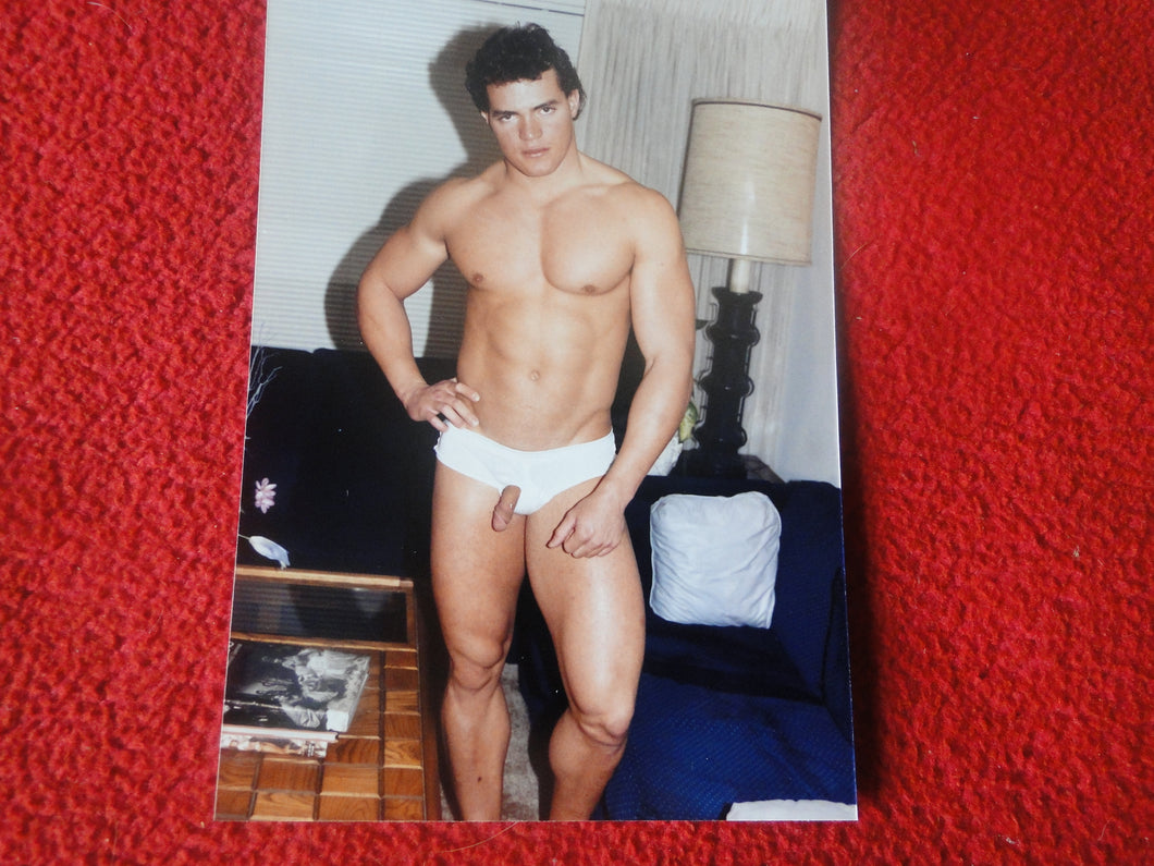 Vintage 18 Year Old + Gay Interest Chippendale Muscle Semi Nude Male Photo   E1j
