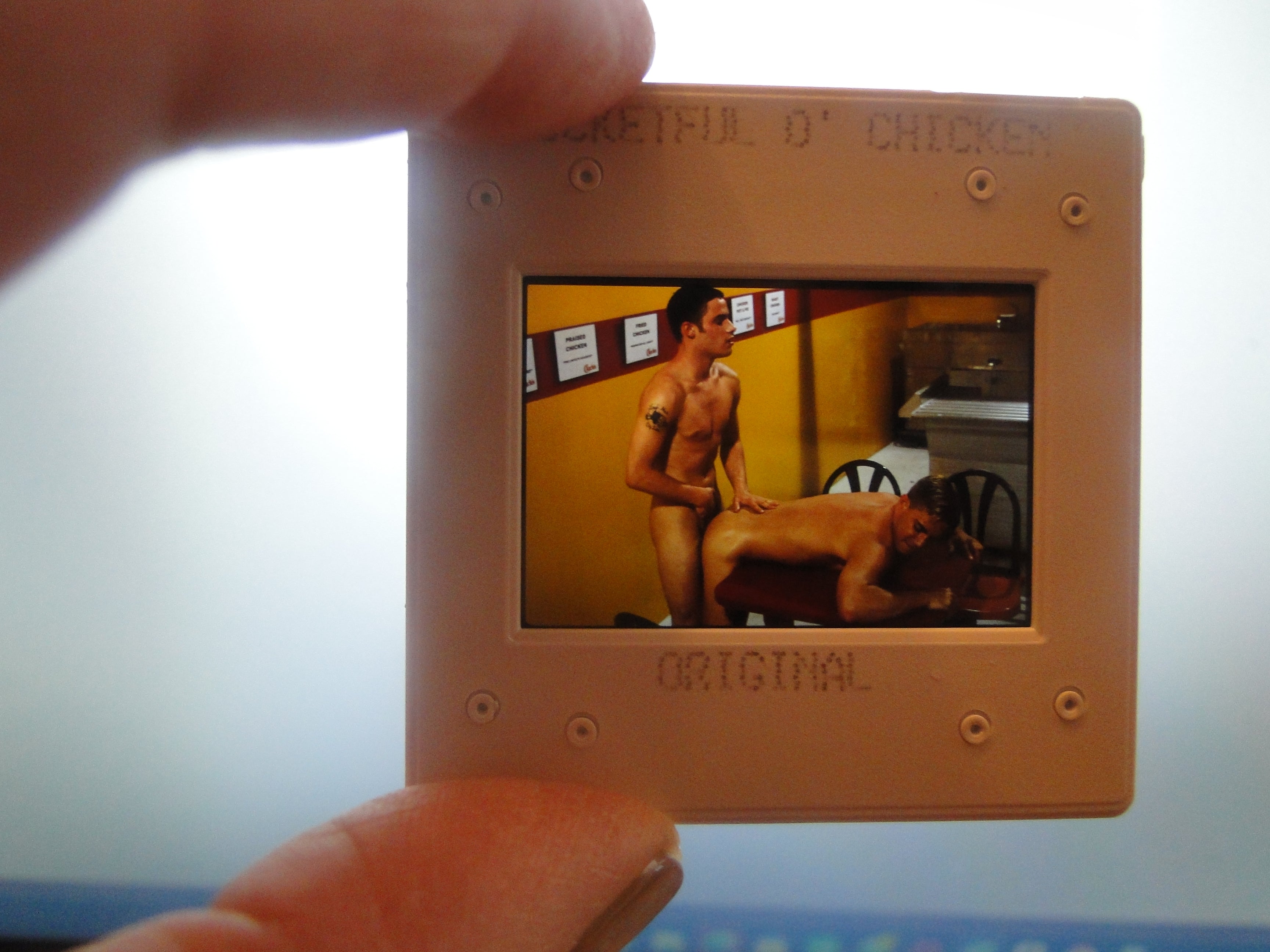 VINTAGE 35MM SLIDE MALE GAY INTEREST BEEFCAKE MUSCLE SEMI NUDE HOT ...