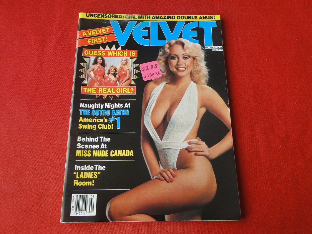 Vintage Nude Erotic Sexy Adult Magazine Velvet Feb. 1983         G10