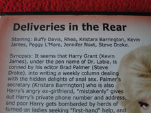 Load image into Gallery viewer, Vintage Erotic Sexy Adult XXX Porn DVD Movie Deliveries In The Rear Buffy Davis Rhea B
