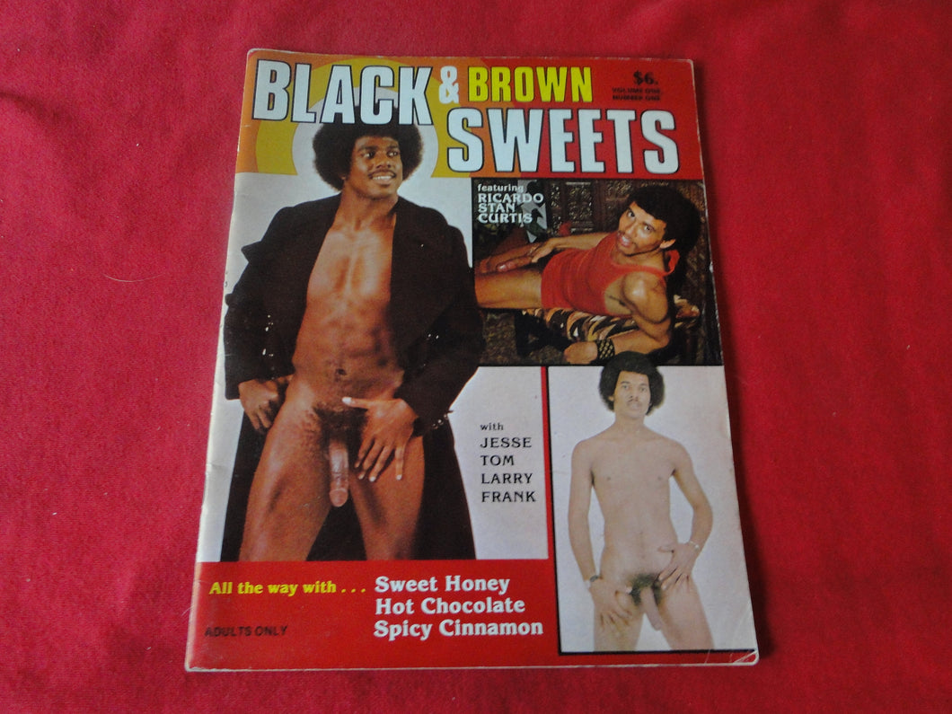 Vintage 18 Y.O. +  Adult Erotic Sexy Magazine Gay Interest Black & Brown Sweets #1 G10