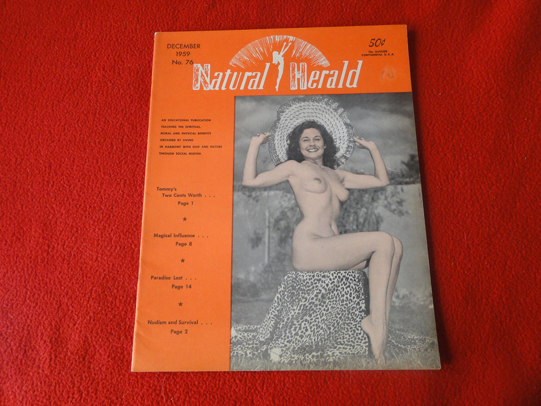Vintage Nude Erotic Sexy Adult Magazine Nudist Natural Herald Dec. 1959    P80