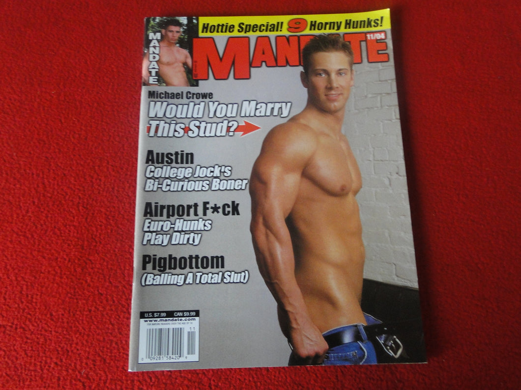 Vintage 18 Y. O. + Sexy Erotic Gay Adult Magazine Mandate Nov. 2004    P54